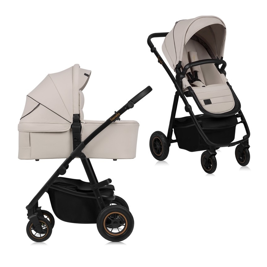 Lionelo - Carrinho de bebé combinado 2 em 1 AMBER PLUS Areia