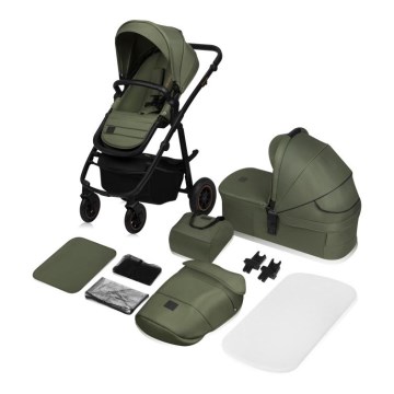 Lionelo - Carrinho de bebé combinado 2 em 1 AMBER PLUS Verde Floresta