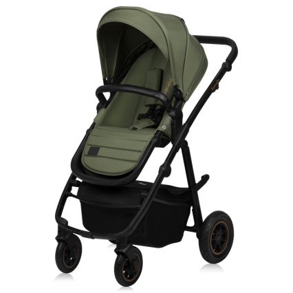 Lionelo - Carrinho de bebé combinado 2 em 1 AMBER PLUS Verde Floresta