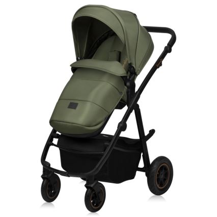 Lionelo - Carrinho de bebé combinado 2 em 1 AMBER PLUS Verde Floresta