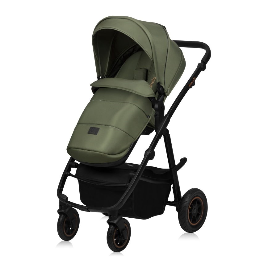 Lionelo - Carrinho de bebé combinado 2 em 1 AMBER PLUS Verde Floresta