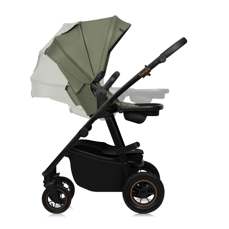 Lionelo - Carrinho de bebé combinado 2 em 1 AMBER PLUS Verde Floresta