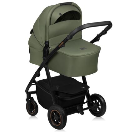 Lionelo - Carrinho de bebé combinado 2 em 1 AMBER PLUS Verde Floresta