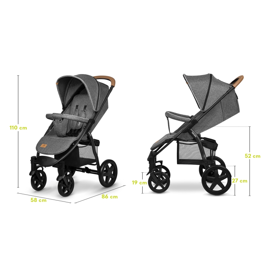 Lionelo - Carrinho de passeio ANNET PLUS cinzento