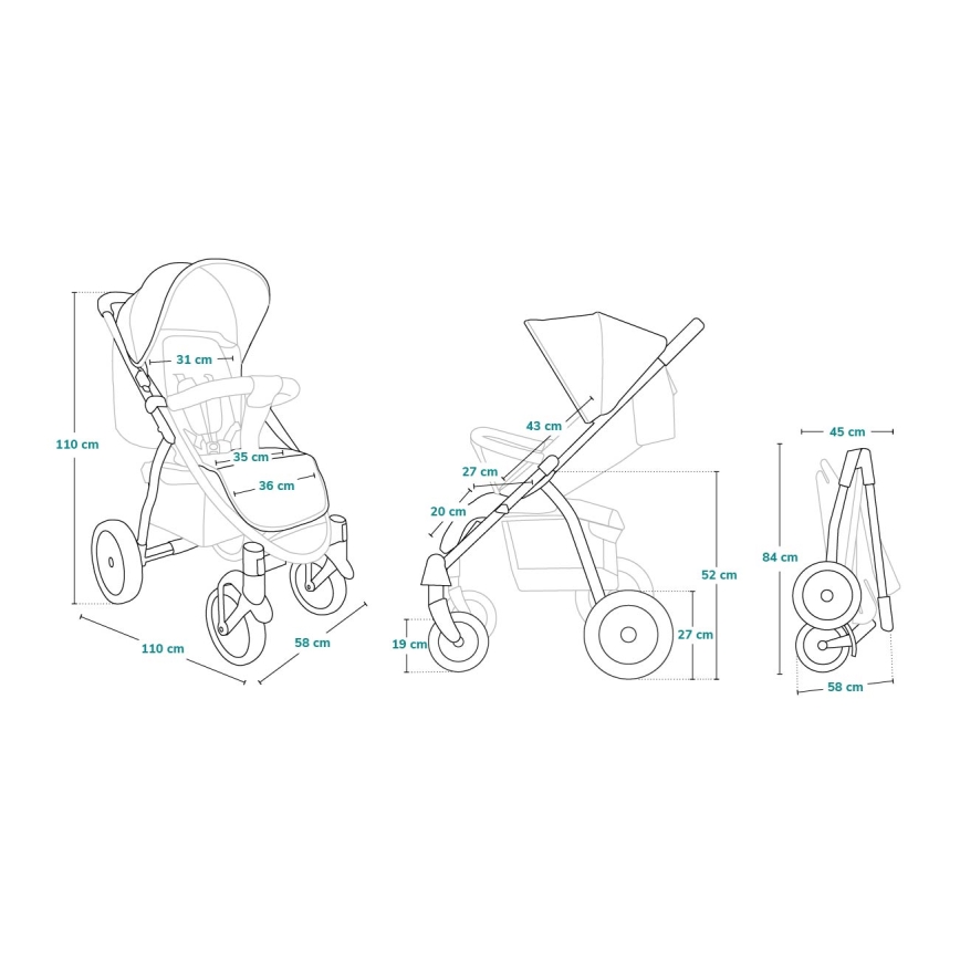 Lionelo - Carrinho de passeio ANNET PLUS verde