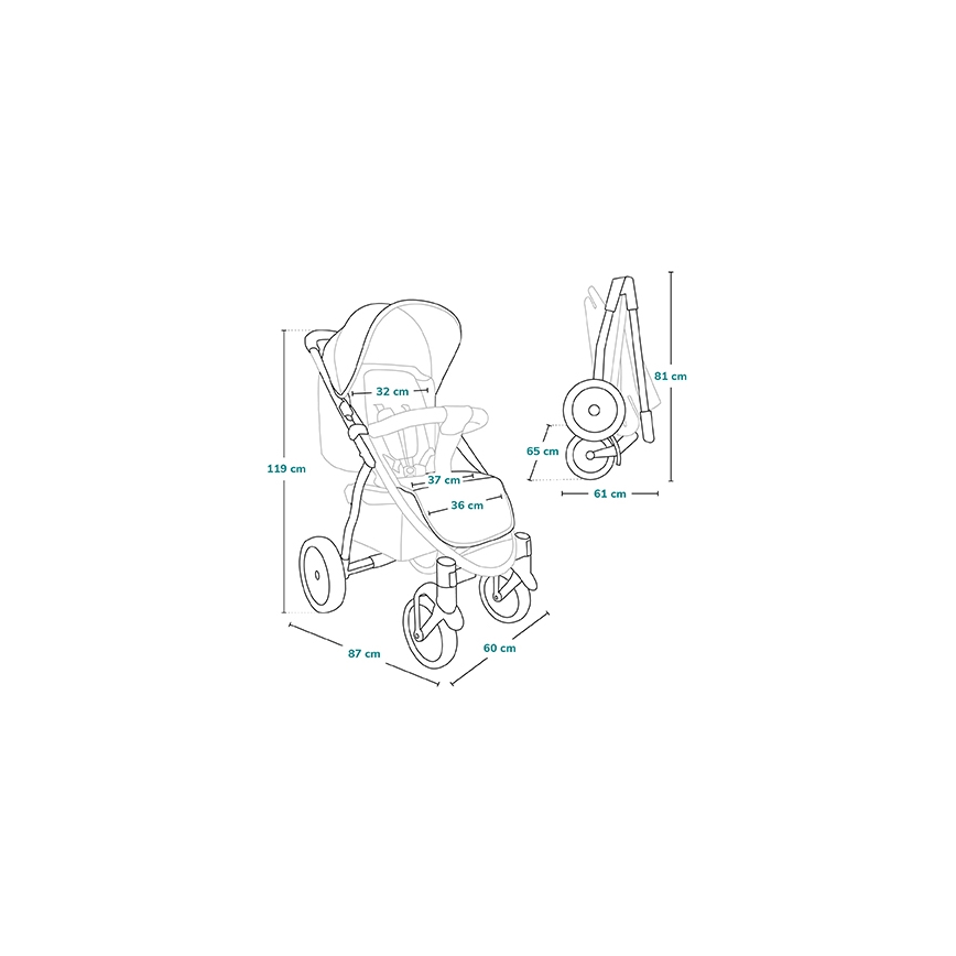 Lionelo - Carrinho de passeio ANNET TOUR cinzento
