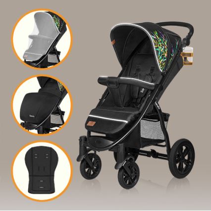 Lionelo - Carrinho de passeio ANNET TOUR preto/verde