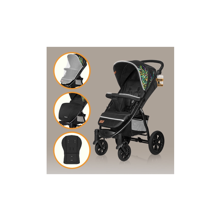 Lionelo - Carrinho de passeio ANNET TOUR preto/verde