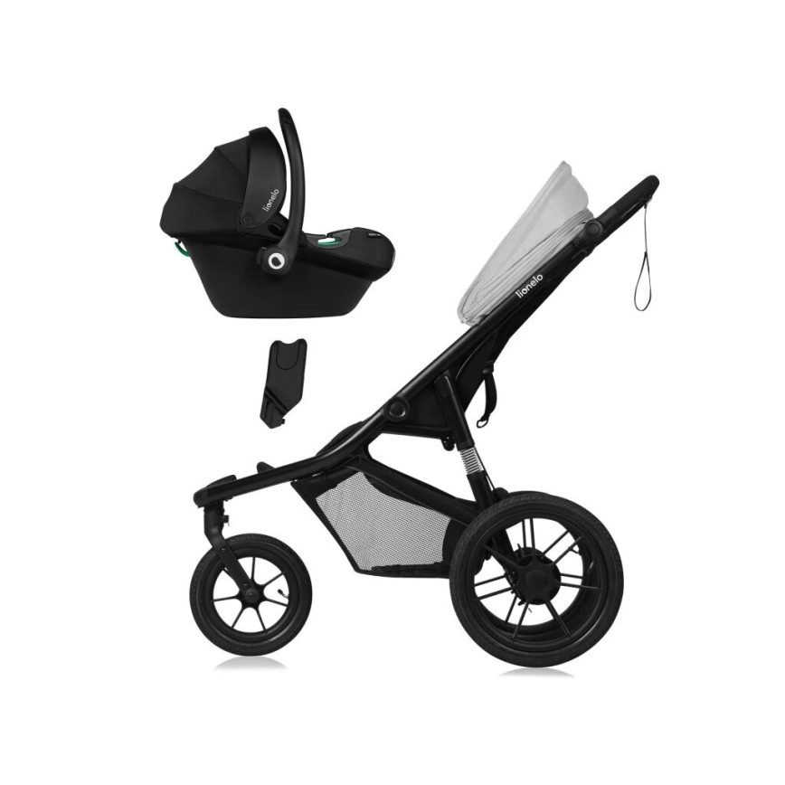 Lionelo - Carrinho de passeio AZURA preto/cinzento