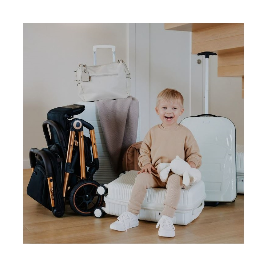 Lionelo - Carrinho de passeio CLOE preto/azul/dourado