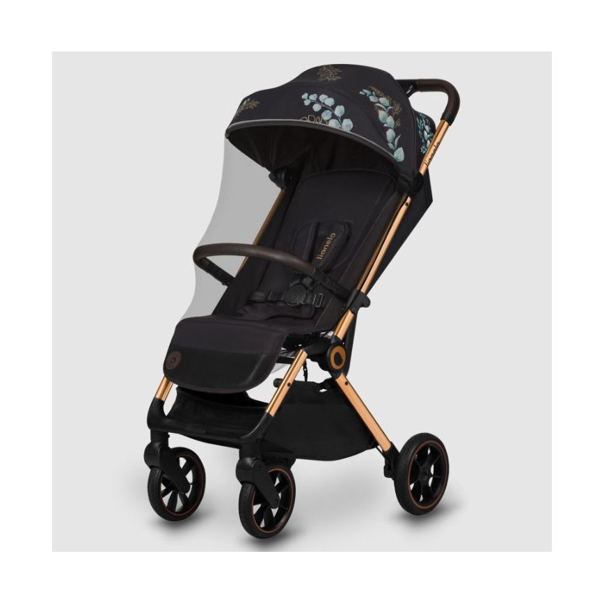 Lionelo - Carrinho de passeio CLOE preto/azul/dourado
