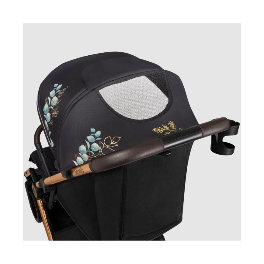 Lionelo - Carrinho de passeio CLOE preto/azul/dourado
