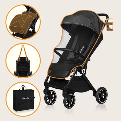 Lionelo - Carrinho de passeio CLOE preto/cinzento
