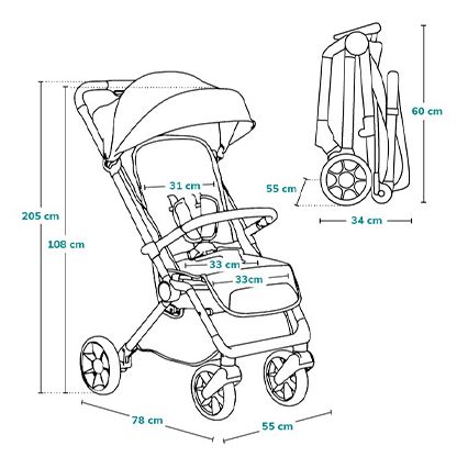 Lionelo - Carrinho de passeio CLOE preto/cinzento