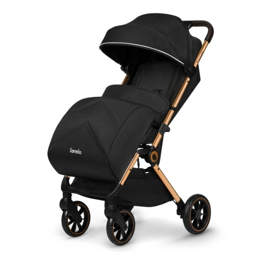 Lionelo - Carrinho de passeio CLOE preto/dourado