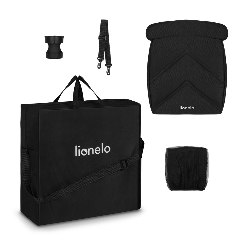 Lionelo - Carrinho de passeio CLOE preto/dourado