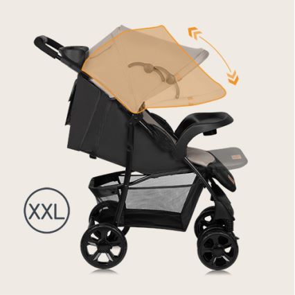 Lionelo - Carrinho de passeio EMMA PLUS bege/preto