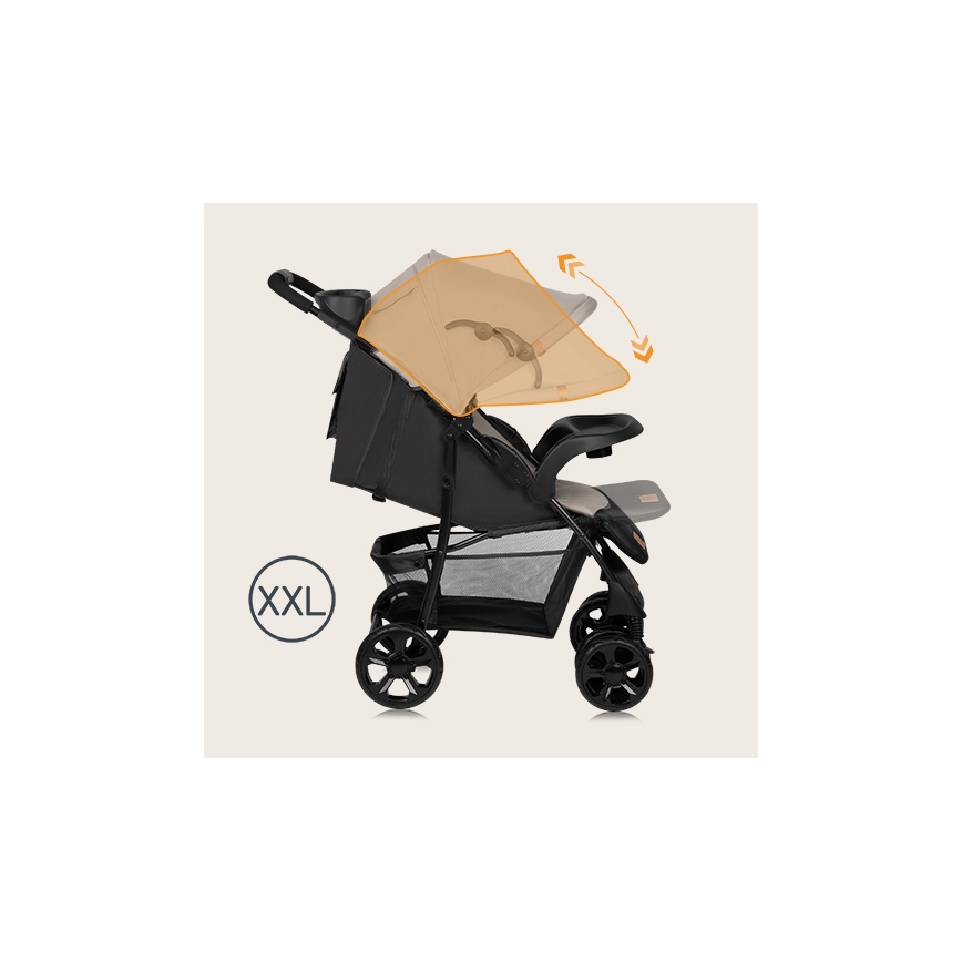 Lionelo - Carrinho de passeio EMMA PLUS bege/preto