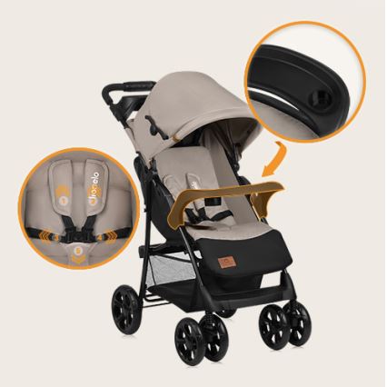 Lionelo - Carrinho de passeio EMMA PLUS bege/preto