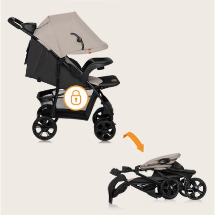 Lionelo - Carrinho de passeio EMMA PLUS bege/preto