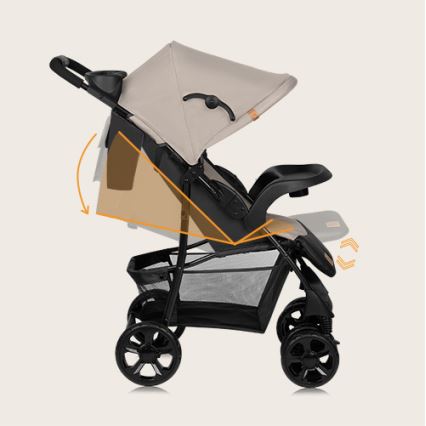 Lionelo - Carrinho de passeio EMMA PLUS bege/preto