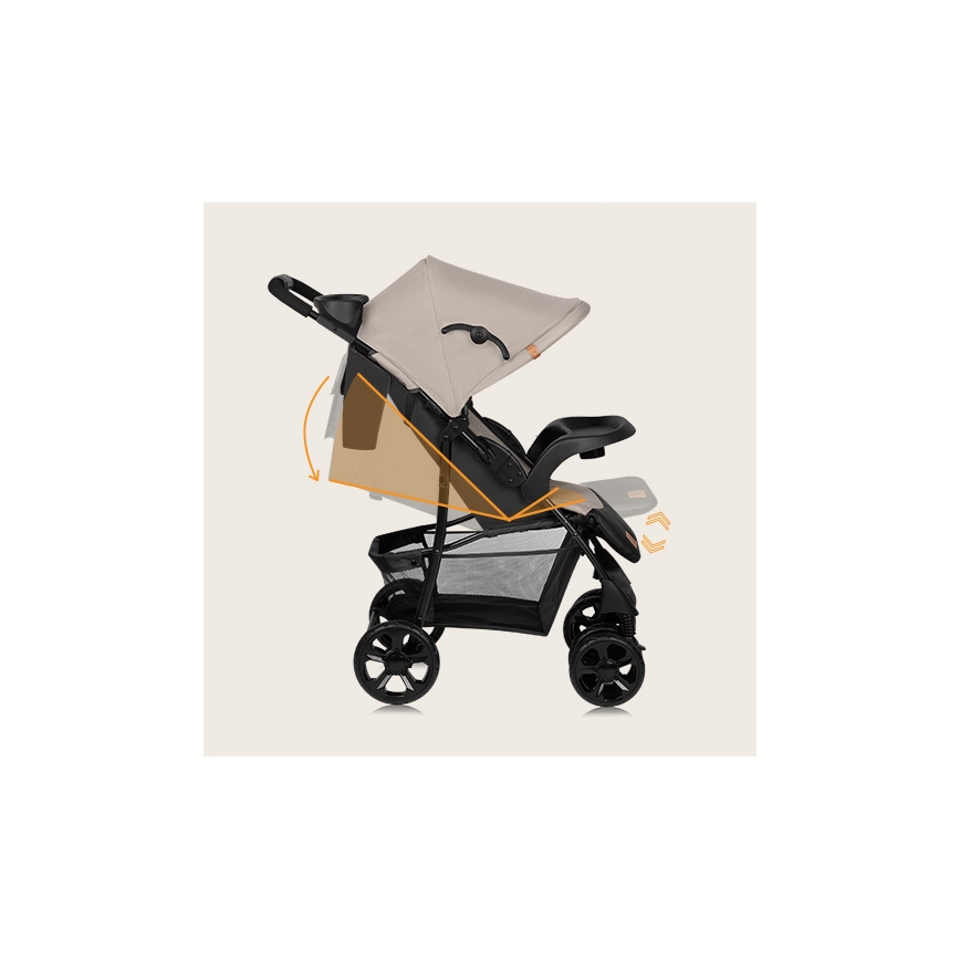 Lionelo - Carrinho de passeio EMMA PLUS bege/preto