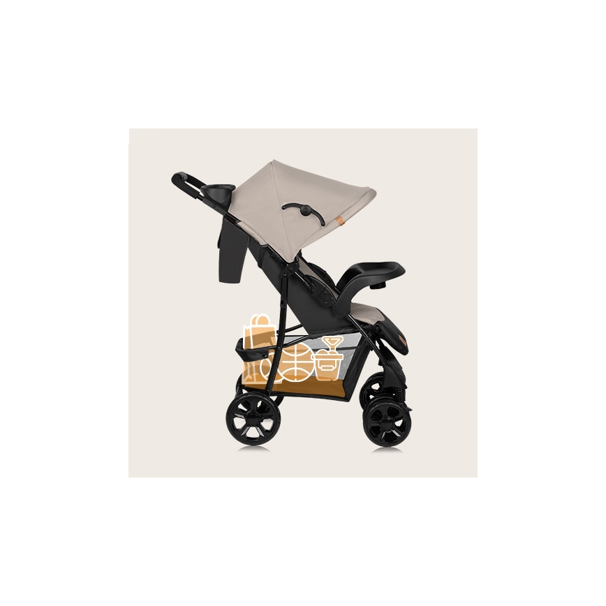 Lionelo - Carrinho de passeio EMMA PLUS bege/preto