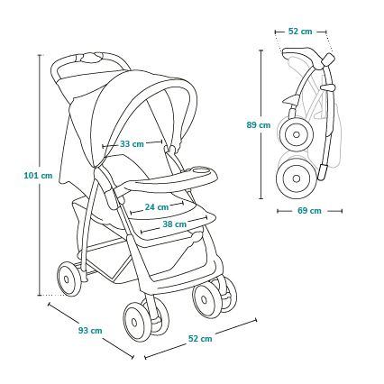 Lionelo - Carrinho de passeio EMMA PLUS cinzento