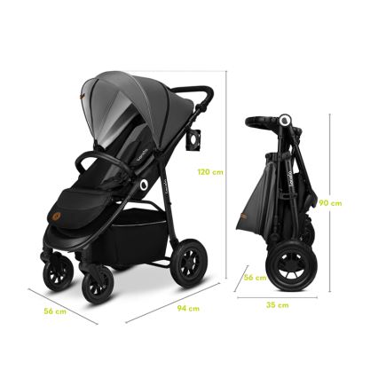 Lionelo - Carrinho de passeio esportivo NATT Grey Stone