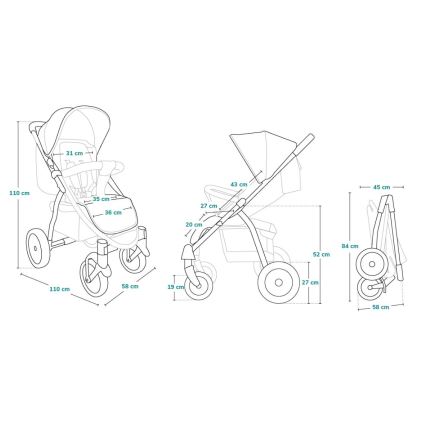 Lionelo - Carrinho desportivo ANNET PLUS Concrete