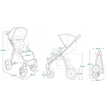 Lionelo - Carrinho desportivo ANNET PLUS Golden Moments