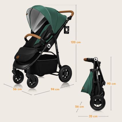 Lionelo - Carrinho desportivo NATT Verde Esmeralda