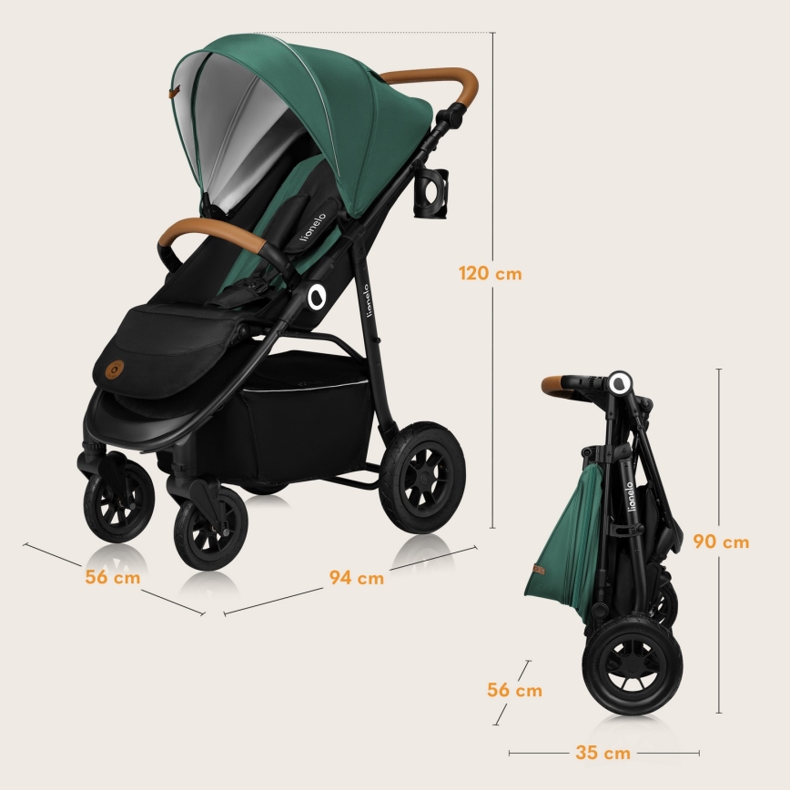 Lionelo - Carrinho desportivo NATT Verde Esmeralda