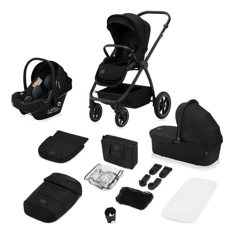 Lionelo - Carrinho multifuncional 3 em 1 MERIL Black Onyx