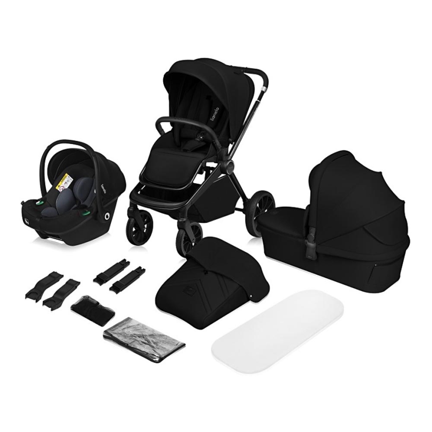 Lionelo - Carrinho multifuncional 3 em 1 MIKA PLUS Black Onyx