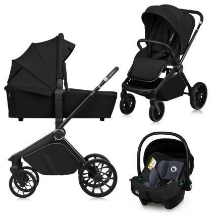 Lionelo - Carrinho multifuncional 3 em 1 MIKA PLUS Black Onyx