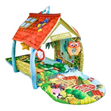Lionelo - Cobertor infantil para brincar com casa AGNES PLUS