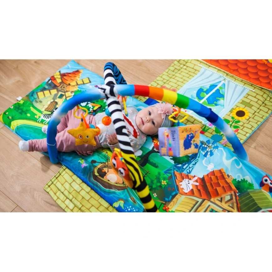 Lionelo - Cobertor infantil para brincar com casa AGNES PLUS