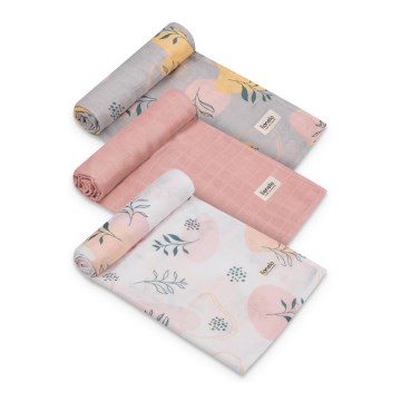 Lionelo - Conjunto de 3 fraldas de bambu 70 x 70 cm Leaf