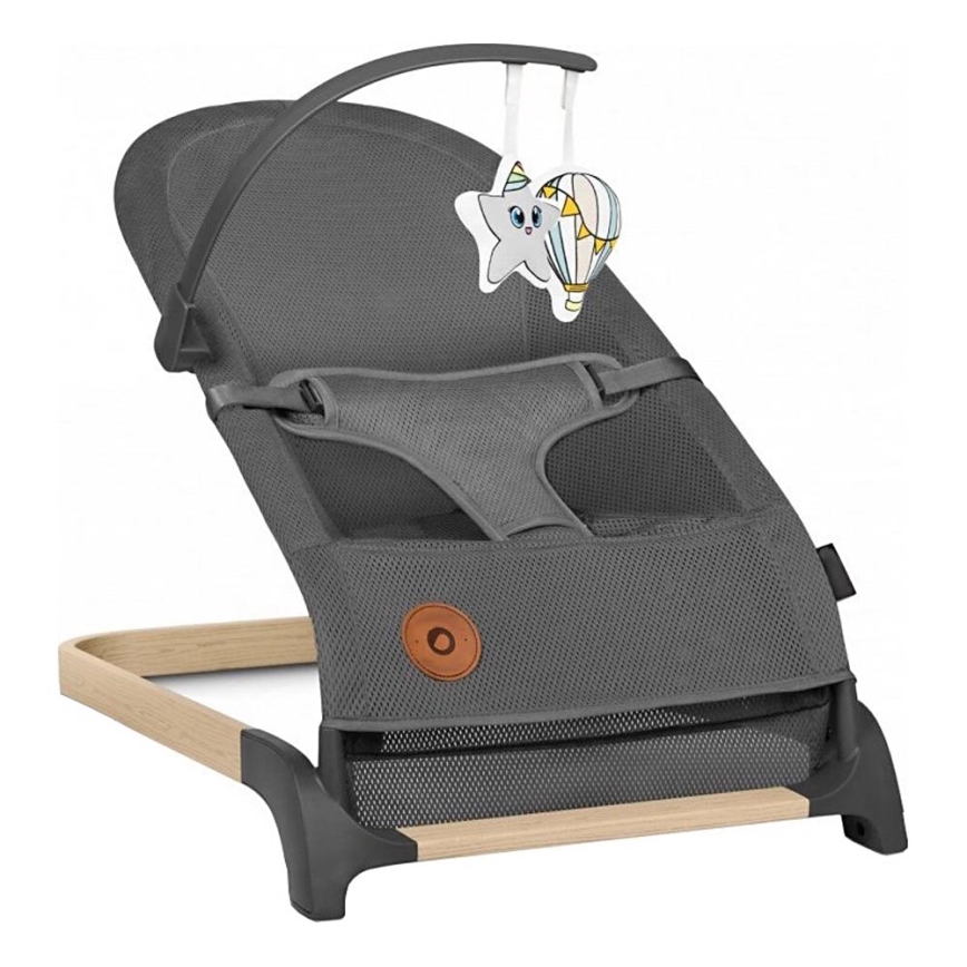Lionelo - Espreguiçadeira para bebé JUNE cinzento