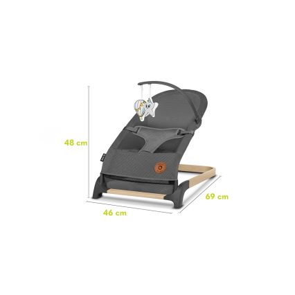 Lionelo - Espreguiçadeira para bebé JUNE cinzento