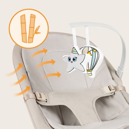 Lionelo - Espreguiçadeira para bebé LILAC bege