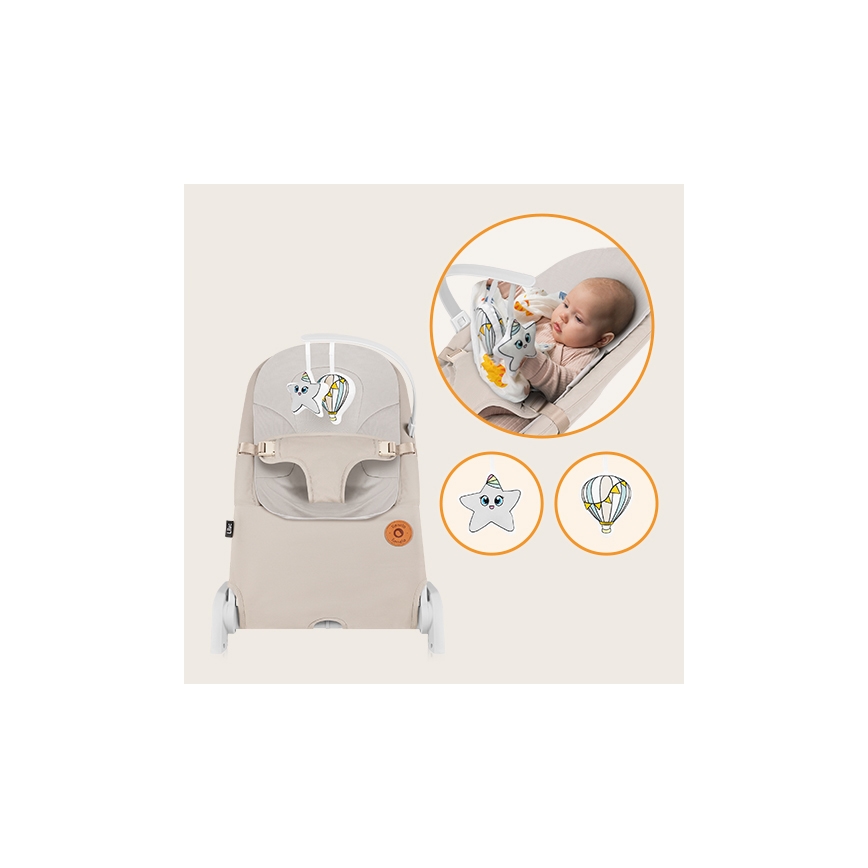 Lionelo - Espreguiçadeira para bebé LILAC bege