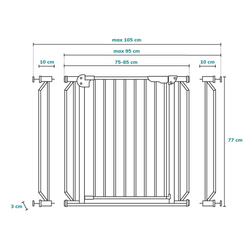 Lionelo - Grade de protecție TRUUS SLIM LED 1xAAA cinza
