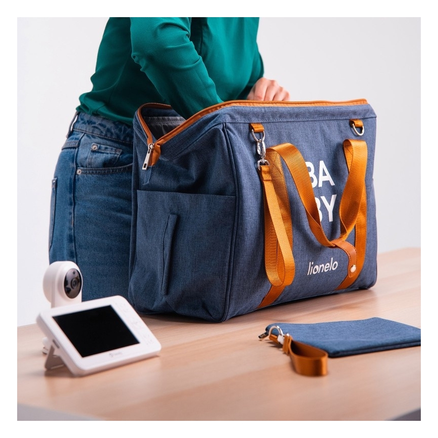 Lionelo - Mala de fraldas para carrinho IDA Blue Denim