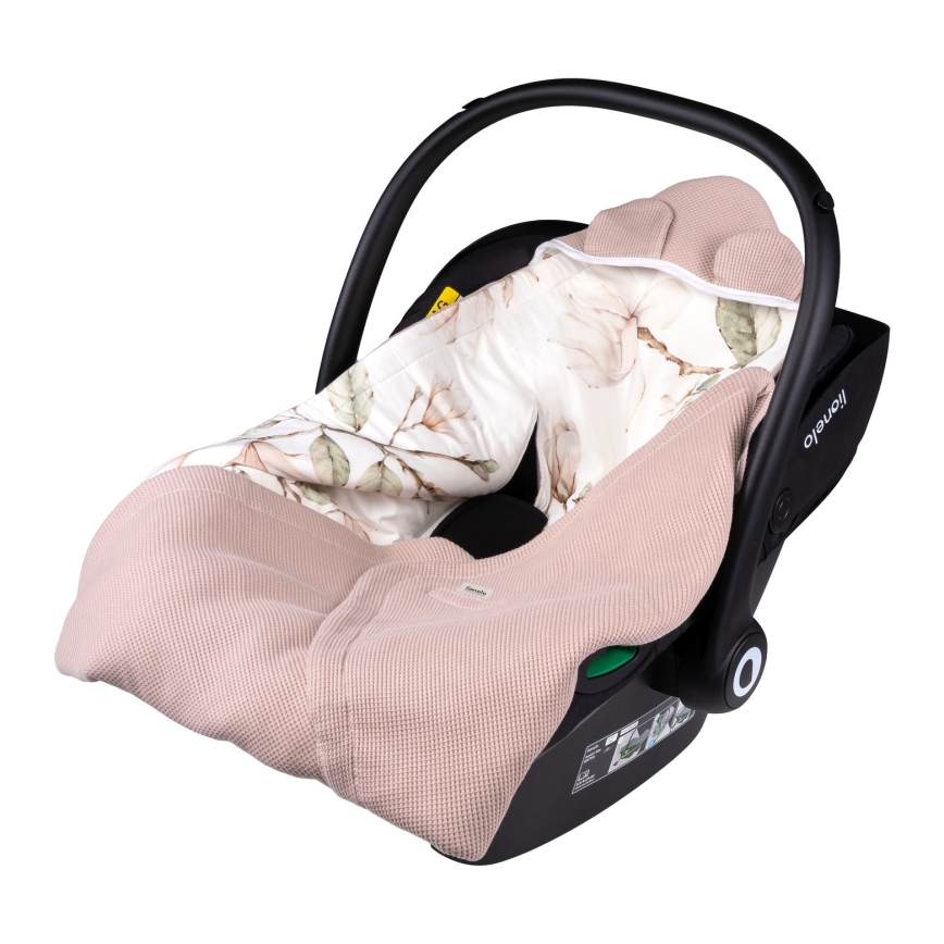 Lionelo - Manta envelopante para cadeirinha de automóvel TRAVEL SWADDLE 90x90 cm Bege Magnólia