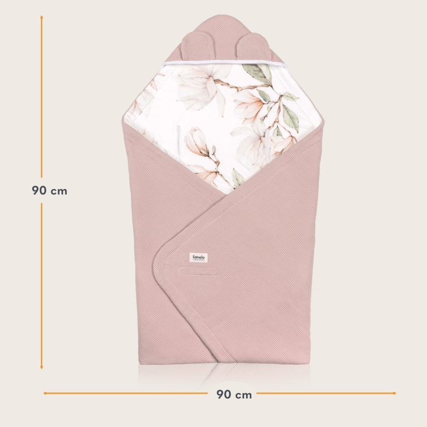 Lionelo - Manta envelopante para cadeirinha de automóvel TRAVEL SWADDLE 90x90 cm Bege Magnólia