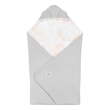 Lionelo - Manta para cadeira de carro TRAVEL SWADDLE 90x90 cm Cinza Balão