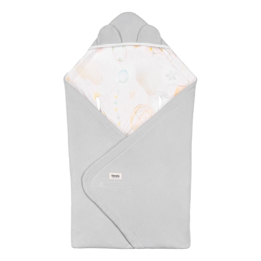 Lionelo - Manta para cadeira de carro TRAVEL SWADDLE 90x90 cm Cinza Balão