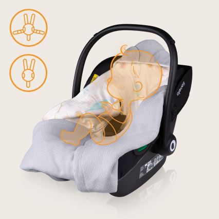 Lionelo - Manta para cadeira de carro TRAVEL SWADDLE 90x90 cm Cinza Balão